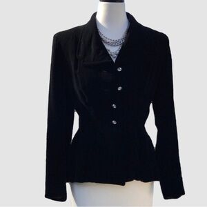 VINTAGE Ballard & Brockett Peplum Jacket Crystal Buttons 1940s